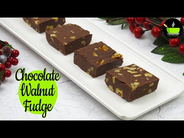 Chocolate Walnut Fudge | How To Make Chocolate Walnut Fudge | 3 Ingredients Recipe | She Cooks