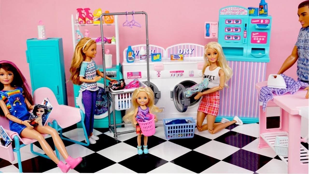 barbie laundry playset