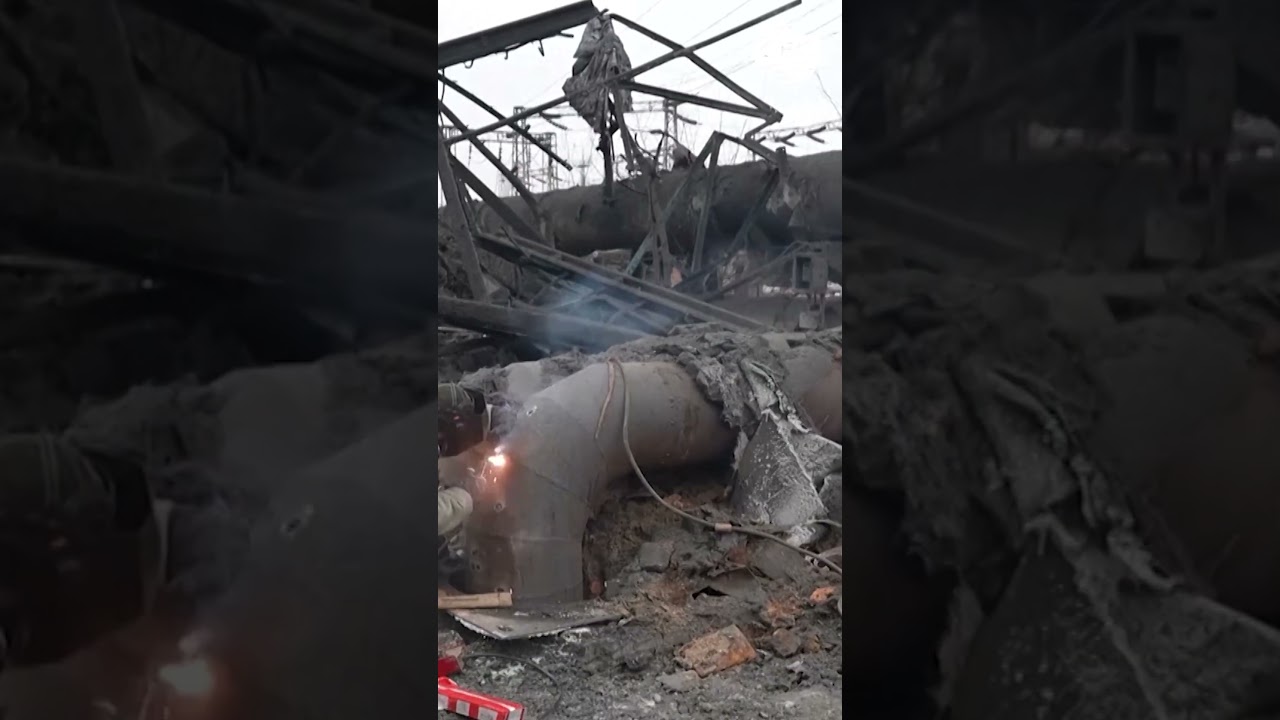 Руины украинских энергетических объектов