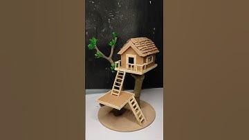 Tree house making with cardboard|| #shorts #shortsvideo #youtubeshorts