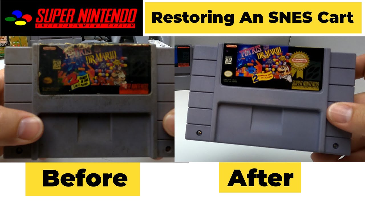 Vintage Super Nintendo Game Cartridge Restoration. !?!Did I Ruin