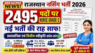 2495 Nurse Grade-2 पदों को मंजूरी | जल्द आएगी नई भर्ती? लेकिन कैसे? पूरी जानकारी व सच्चाई! राजस्थान