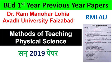 RMLAU Faizabad University 2019 Methods of Teaching Physical Science 1st Previous Year Paper micro
