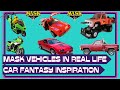 Mask kenner action figure line vehicle inspiration  mask car real life counterpart comparison