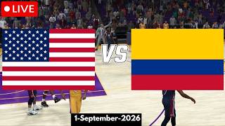 USA vs Colombia LIVE | FIBA Basketball World Cup Qualifiers | Full Game Simulation 🏀