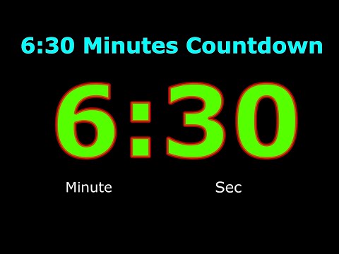 6:30 Minute Countdown | Digital Clock | 6:30 Minute Alarm | Six & Half Minutes | Reverse Clock