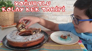 Kolay Yumuşacık YOĞURTLU KEK TARİFİ #ikirenklikek  Easy yogurt CAKE RECİPE