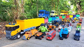 Mobil Truk Tronton Panjang Bongkar Mobil Mobilan Truk Molen, Dump Truck, Kereta Api