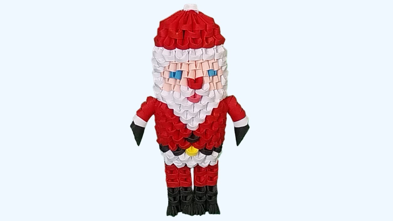 3D Origami Santa Claus Tutorial || Lego Origami Santa Claus