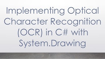 Implementing Optical Character Recognition (OCR) in C# with System.Drawing