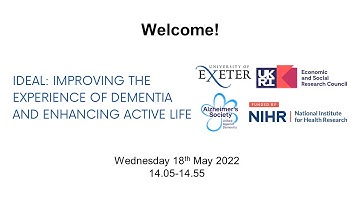IDEAL webinar 1: Using the Living with Dementia Toolkit after diagnosis