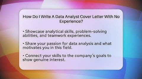 How Do I Write A Data Analyst Cover Letter With No Experience? - Job Success Network