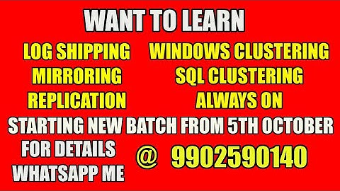 NEW Batch on MS SQL HADR from 5th October 2021