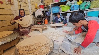 Baking bread in the village....