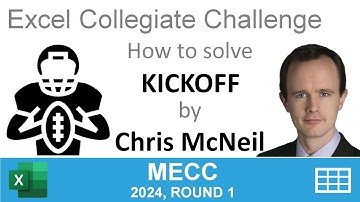 Excel collegiate challenge - test solve of Kickoff by Chris McNeil