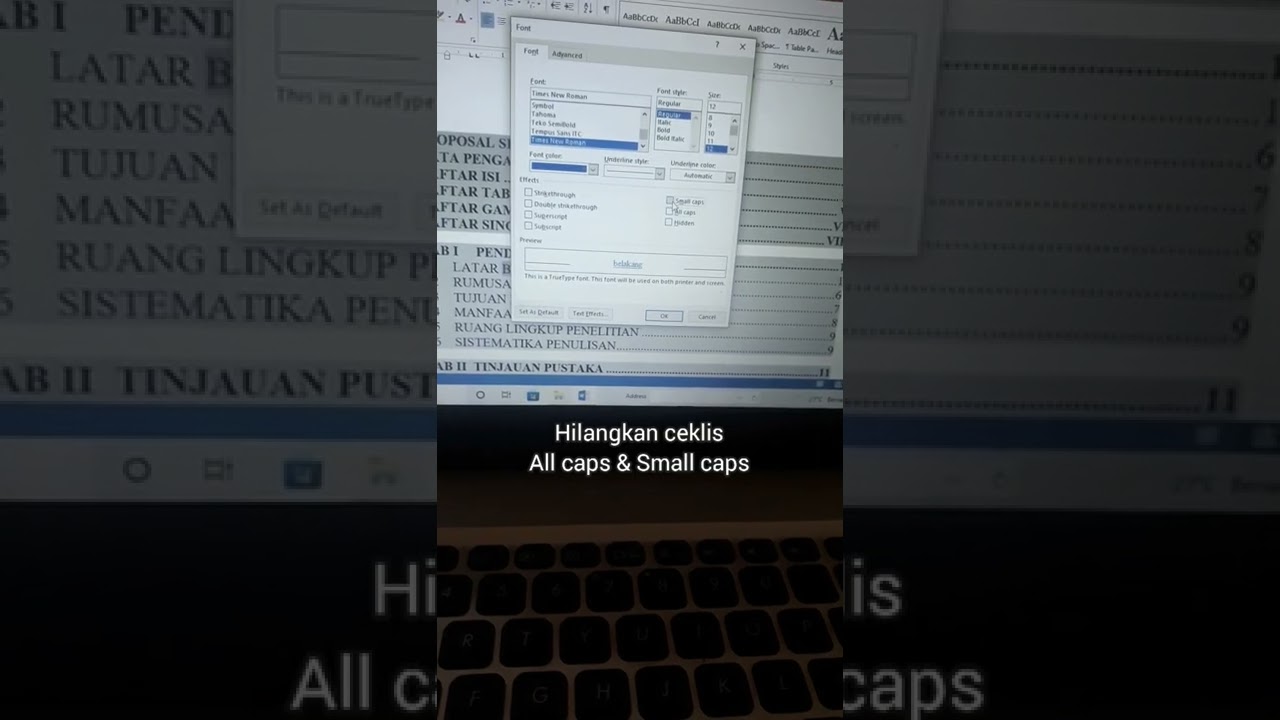 CARA MUDAH MERAPIKAN DAFTAR ISI | MENGATASI FONT BESAR SEMUA 