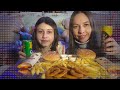 МУКБАНГ👑БУРГЕР КИНГ/🍟КАРТОШКА ФРИ/🍔БИГ КИНГ/ЛУКОВЫЕ КОЛЕЧКИ/MUKBANG BURGER KING/FRENCH FRIES