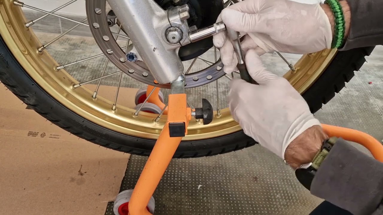 TRANSALP 650 - INSTALL FRONT WHELL ON FORK - CONPLETE GUIDE