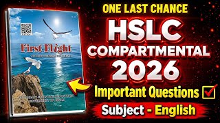 Hslc Compartmental 2026 English Important Questions One Last Chance