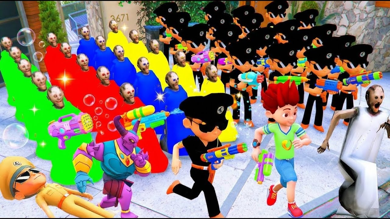 🤯😡1000 Little Singham Attacked On Granny 1000 Granny On Little Singham in Gta 5