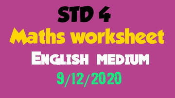 Victers channel std 4 maths online class activitie 9/12/2020
