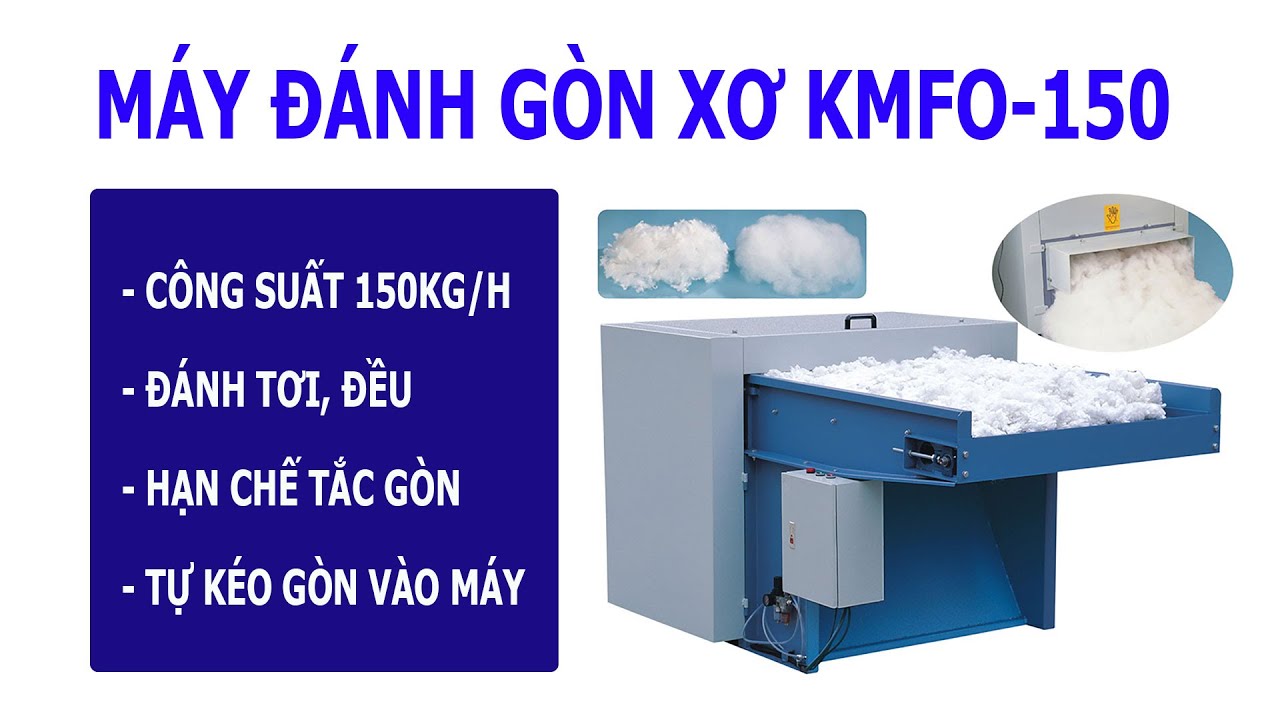 mua bông nhồi gối ở hà nội 2022 New Máy đánh gòn xơ công suất 150kg/h KMFO-150, đánh tơi gòn dùng cho gối hoặc gấu bông