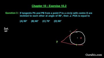 Ex 10.2 : Q.3 : If tangents PA and PB from a point P to a circle... Ch 10 | Math for Class X CBSE