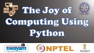 The Joy of Computing Using Python (NPTEL) (Week 6)