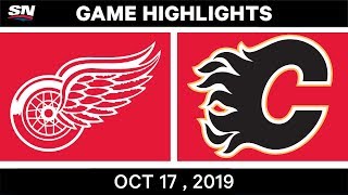 NHL Highlights | Red Wings vs Flames – Oct 17 2019