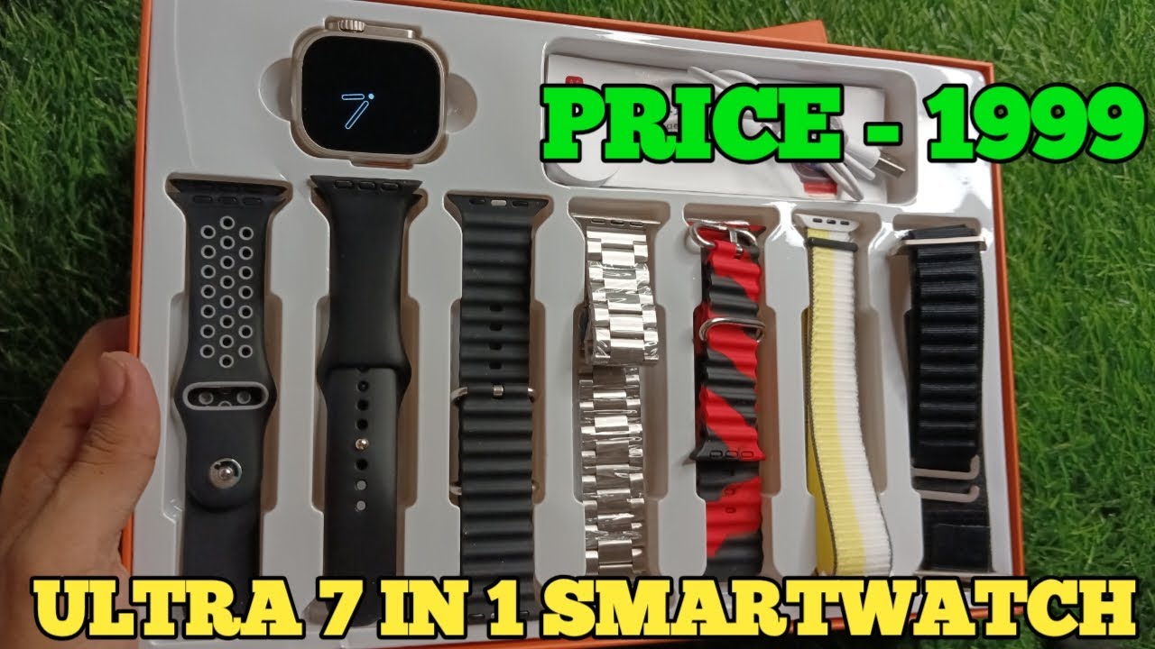 ULTRA 7 IN 1 straps smartwatch, 7 straps wali ultra smartwatch, apple Watch  ultra, best ultra 2023 