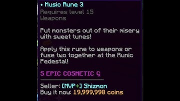 putting a recombobulated music rune on my hyperion (hypixel skyblock)