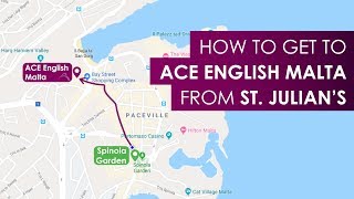 How to get to ACE English Malta from the Ross Street bus stop in St. Julian 🗺️