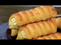 羊角酥/奶油卷筒/忌廉卷筒食谱|千层酥皮，卡士达酱|Cornet Pie/Cream Horns/Danish Cream Rolls Recipe|Puff Pastry,Custard Cream