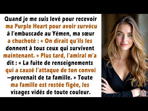 Quand je me suis levé pour recevoir ma Purple Heart pour avoir survécu à l'embuscade au Yémen...