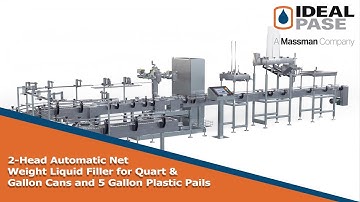 The  IDEAL PASE Automatic 2 Head Liquid Filler for Quarts & Gallon Cans and 5 Gallon Pails