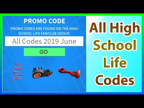 codes for roblox high school 2019 for money