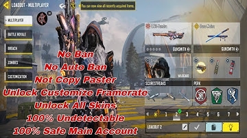 CODM Garena Mod Menu 2025 | No Ban, No Root, All Skins Unlocked!