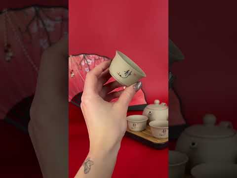 Чайный комплект с сумкой для хранения на 4 человека Лотосы, видео 1