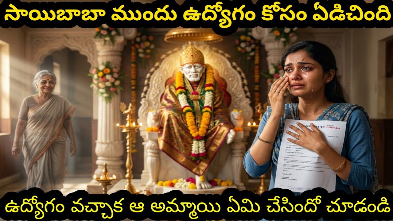 సాయిబాబా ముందు ఉద్యోగం కోసం ఏడిచిందిఉద్యోగం వచ్చాక ఆ అమ్మాయి ఏమి చేసిందో చూడండి | Sai baba stories