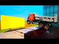 Jump Lego Car on Ramp With Explosive Wall - Brick Rigs