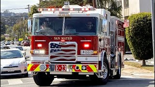 [AIRHORN] San Mateo Consolidated Fire Department Reserve Engine 23 Responding Code 3!