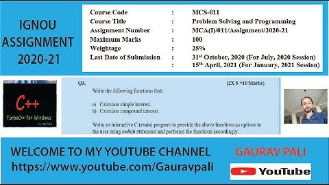 IGNOU MCS011 Solved Assignment 2020-21 Question No 3 | Calculate Simple and Compound Interest in C