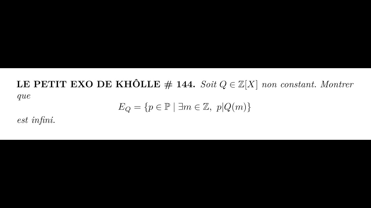 LE PETIT EXO DE KHÔLLE #144