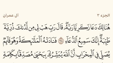 سورة آل عمران مكررة من آية 38 إلى 45 الشيخ المعيقلي