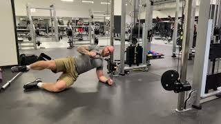 Sideplank Clamshell Cable Row (Hip Rotation)