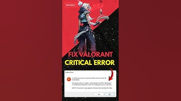 Fix Valorant Critical Error FAST! #shorts