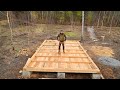 Building an Off Grid Log Cabin for Recreation, With Insulated Floor | Hunting, Cooking Pheasant