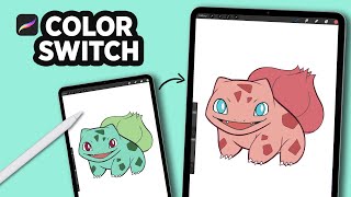 HOW to SWITCH COLORS in PROCREATE #Shorts screenshot 2