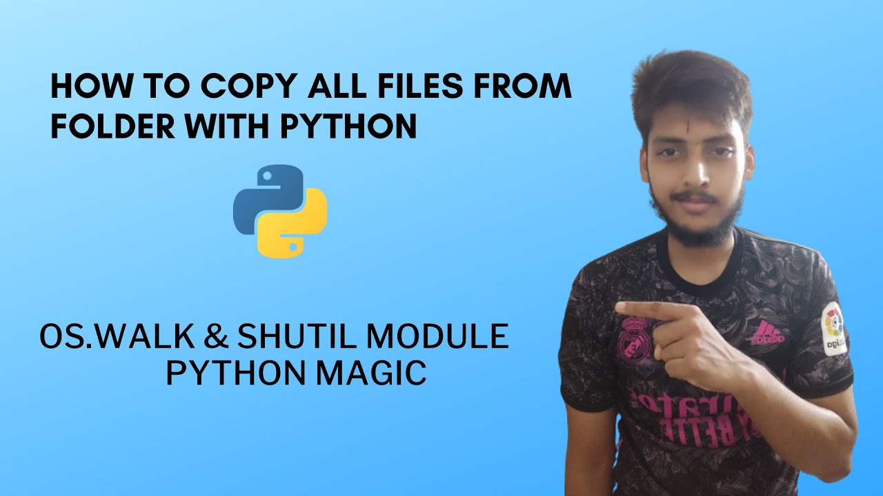 How to copy all files from folder and subfolder using  python | Os & Shutil module | Python magic
