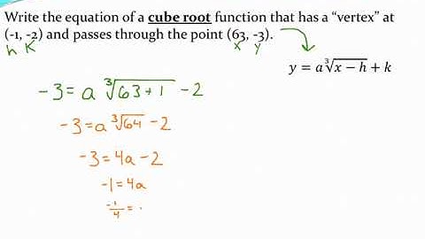 Writing the equation of a cube root function given two points